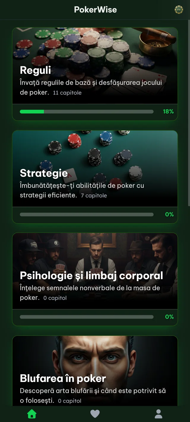 Cărțile din PokerWise