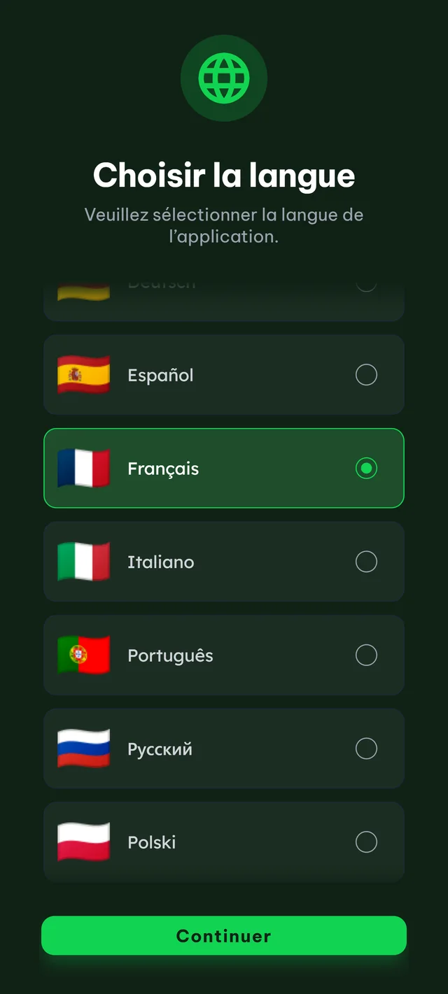 Choisir sa langue dans PokerWise